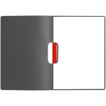 Папка Duraswing Color, серая с красным клипом фото 