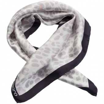 Платок Leopardo Silk, серый фото 