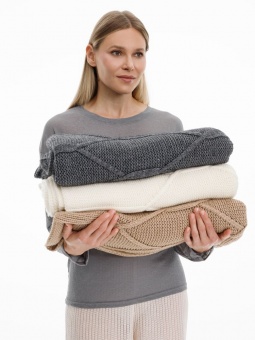 Плед Curve Verve, серый меланж (маренго) фото 