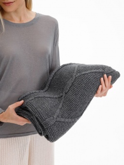 Плед Curve Verve, серый меланж (маренго) фото 