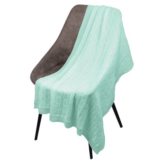 Плед Fado вязаный, аква (без подарочной коробки) фото 