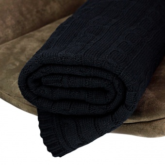 Плед Fado вязаный, темно-синий (без подарочной коробки) фото 