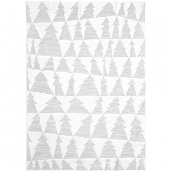 Плед «Танцующий лес», белый с серебром фото 