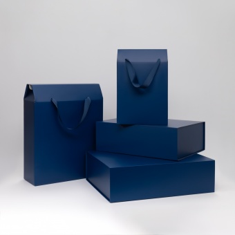Подарочная коробка-трансформер большая, синяя фото 