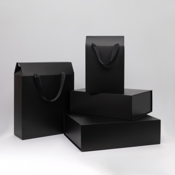 Подарочная коробка-трансформер средняя, черная фото 