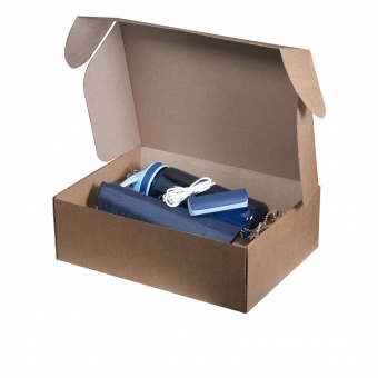 Подарочный набор Portobello синий в большой универсальной подарочной коробке (Зонт, Спортбутылка, Power bank) фото 