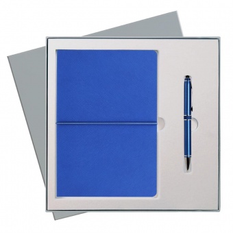 Подарочный набор Portobello/Summer Time синий (Ежедневник недат А5, Ручка, серая коробка) фото 1