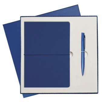 Подарочный набор Portobello/Summer time синий-2(Ежедневник недат А5, Ручка) беж. ложемент фото 