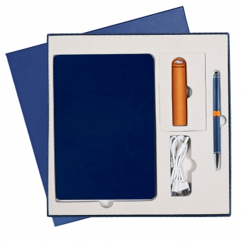 Подарочный набор Portobello/River Side синий-2 (Ежедневник недат А5, Ручка, Power Bank) фото 1