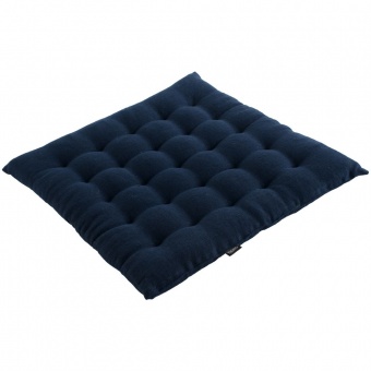 Подушка на стул Essential, темно-синяя фото 