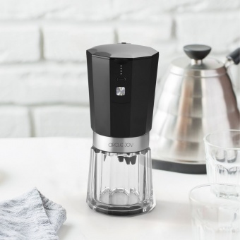 Портативная кофемолка Electric Coffee Grinder, черная с серебристым фото 