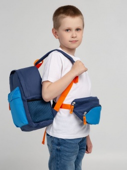 Поясная сумка детская Kiddo, синяя с голубым фото 