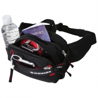 Поясная сумка Funny Pack, черная с красным фото 