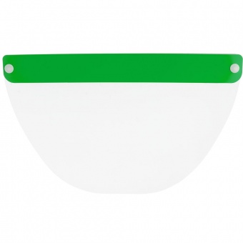 Прозрачный экран для лица Barrier, немедицинский, с зеленой лентой фото 