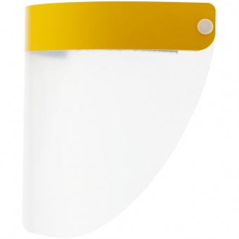 Прозрачный экран для лица Barrier, немедицинский, с желтой лентой фото 