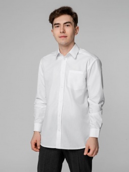 Рубашка мужская с длинным рукавом Collar, белая фото 5