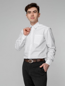Рубашка мужская с длинным рукавом Collar, белая фото 8