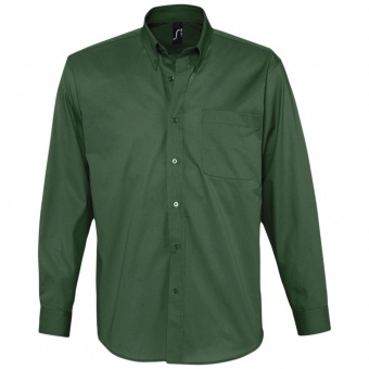Рубашка мужская с длинным рукавом Bel Air, темно-зеленая фото 5