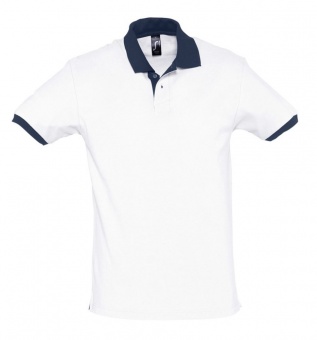 Рубашка поло Prince 190, белая с темно-синим фото 4