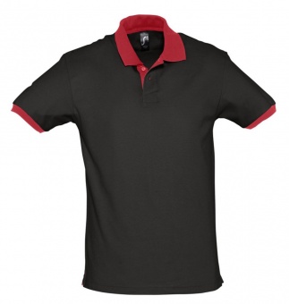 Рубашка поло Prince 190, черная с красным фото 4
