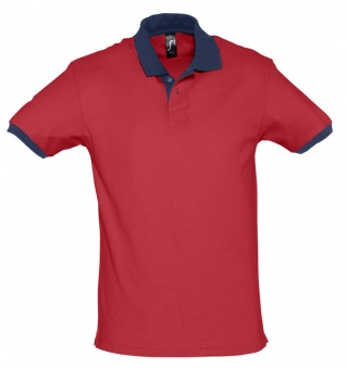 Рубашка поло Prince 190, красная с темно-синим фото 3