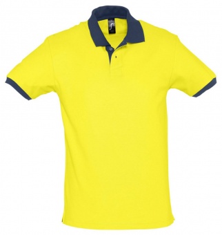 Рубашка поло Prince 190, желтая с темно-синим фото 4