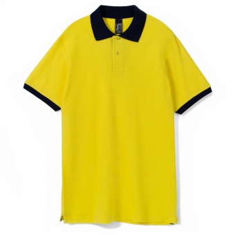 Рубашка поло Prince 190, желтая с темно-синим фото 7