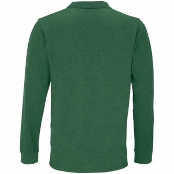 Рубашка поло унисекс с длинным рукавом Planet LSL, темно-зеленая фото 7