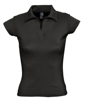 Рубашка поло женская без пуговиц Pretty 220, черная фото 2