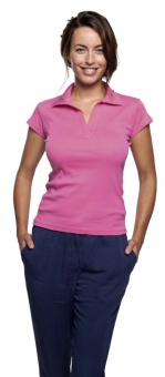 Рубашка поло женская без пуговиц Pretty 220, ярко-синяя (royal) фото 2