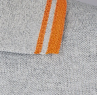 Рубашка поло женская Pasadena Women 200 с контрастной отделкой, серый меланж c оранжевым фото 6
