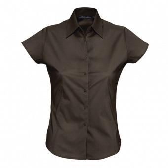 Рубашка женская с коротким рукавом EXCESS, темно-коричневая фото 2