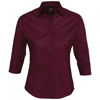 Рубашка женская с рукавом 3/4 Effect 140, бордовая фото 5