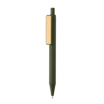 Ручка из переработанного ABS-пластика GRS с бамбуковым клипом фото 