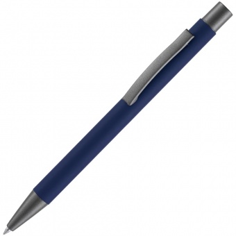 Ручка шариковая Atento Soft Touch, темно-синяя фото 