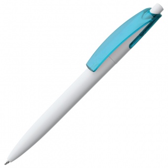 Ручка шариковая Bento, белая с голубым фото 1