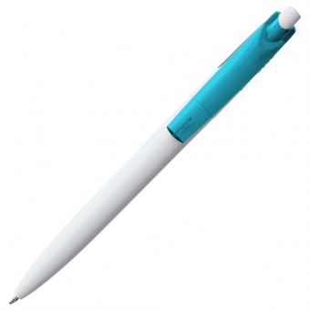 Ручка шариковая Bento, белая с голубым фото 4