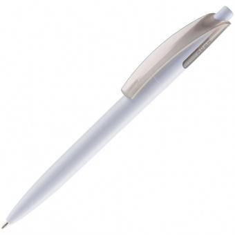 Ручка шариковая Bento, белая с серым фото 