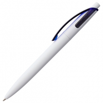 Ручка шариковая Bento, белая с синим фото 
