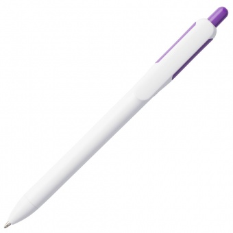 Ручка шариковая Bolide, белая с фиолетовым фото 