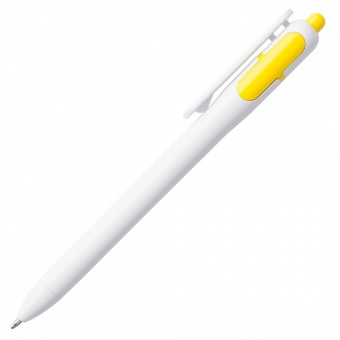 Ручка шариковая Bolide, белая с желтым фото 