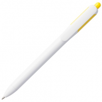 Ручка шариковая Bolide, белая с желтым фото 