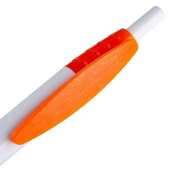 Ручка шариковая Champion, белая с оранжевым фото 