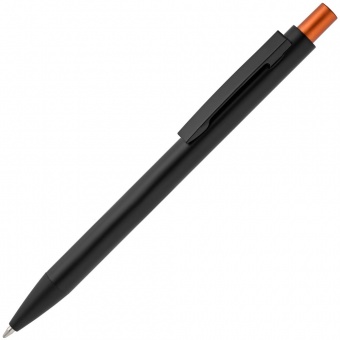 Ручка шариковая Chromatic, черная с оранжевым фото 