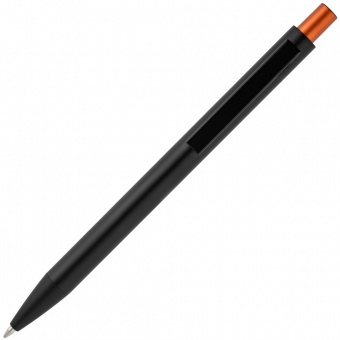 Ручка шариковая Chromatic, черная с оранжевым фото 