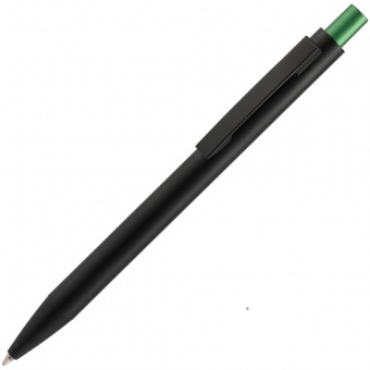 Ручка шариковая Chromatic, черная с зеленым фото 