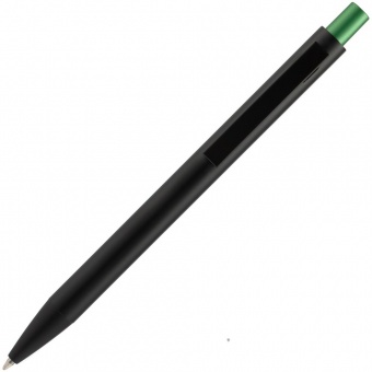 Ручка шариковая Chromatic, черная с зеленым фото 
