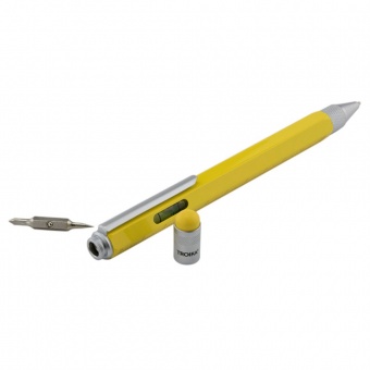 Ручка шариковая Construction, мультиинструмент, желтая фото 