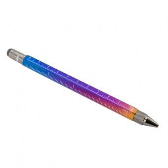 Ручка шариковая Construction Spectrum, мультиинструмент, радужная фото 
