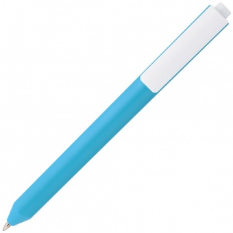 Ручка шариковая Corner, голубая с белым фото 